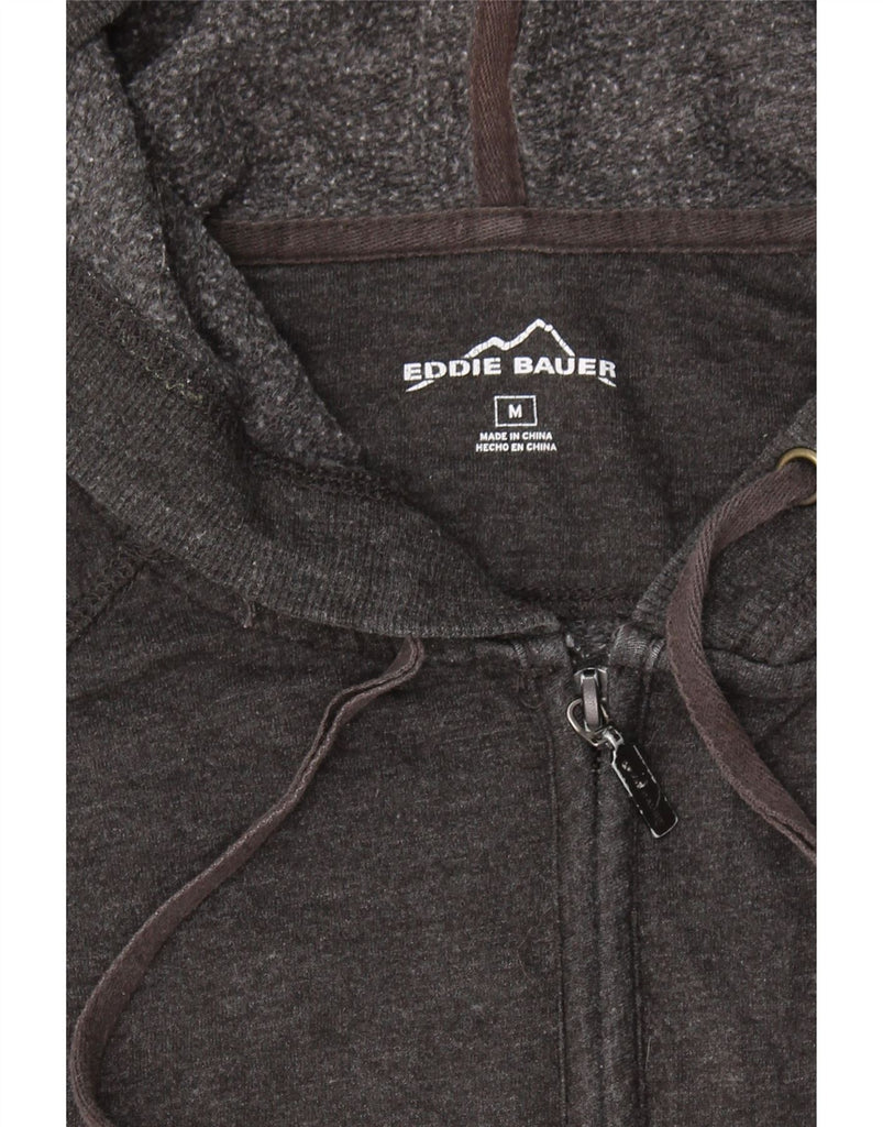 EDDIE BAUER Womens Zip Hoodie Sweater UK 14 Medium Grey Cotton Vintage Eddie Bauer and Second-Hand Eddie Bauer from Messina Hembry 