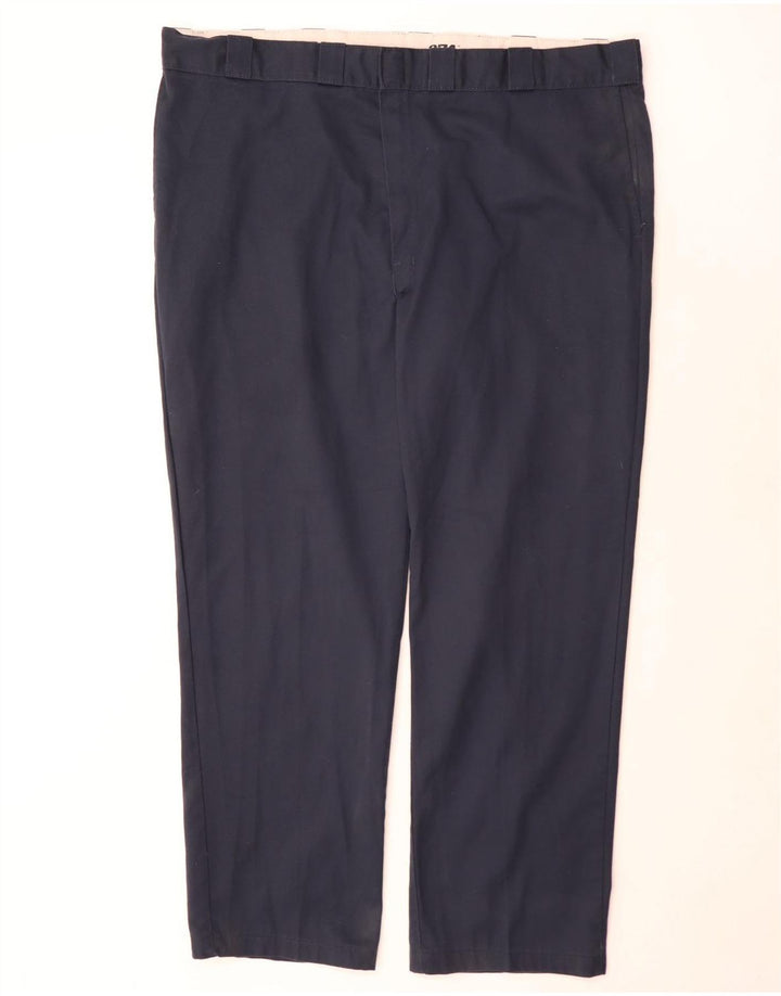 Dickies Mens 874 Straight Chino Trousers W46 L32 Navy Blue Polyester