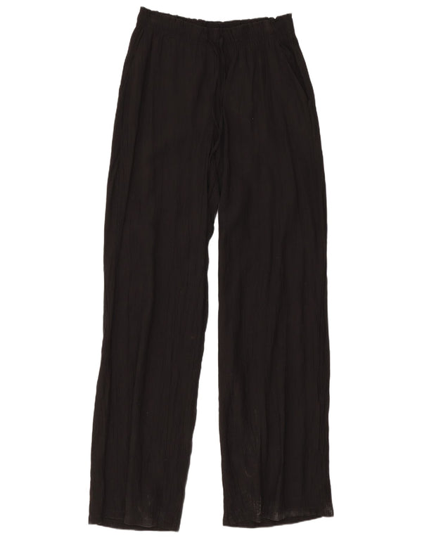 Zara Womens Straight Casual Trousers Small W26 L30 Black Viscose