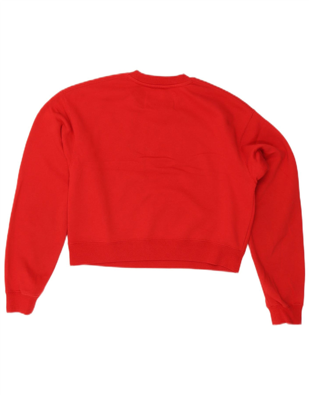CALVIN KLEIN JEANS Womens Oversized Crop Sweatshirt Jumper UK 6 XS Red