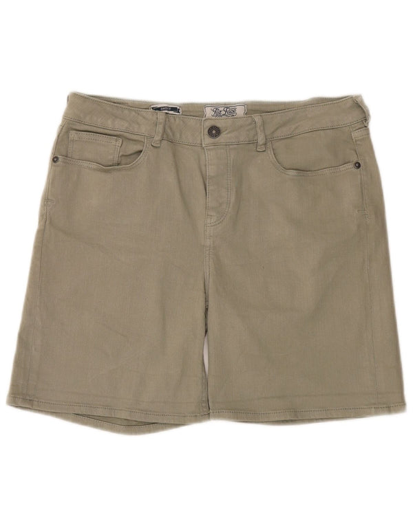 Fat Face Womens Denim Shorts UK 12 Medium W32  Khaki Cotton