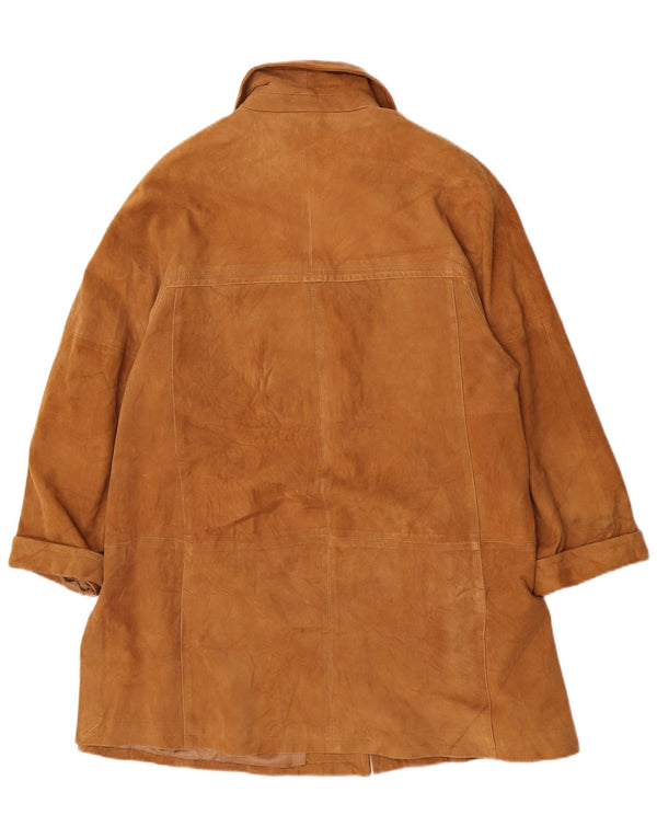 Forester Womens Oversized Overcoat IT 48 XL Brown Leather