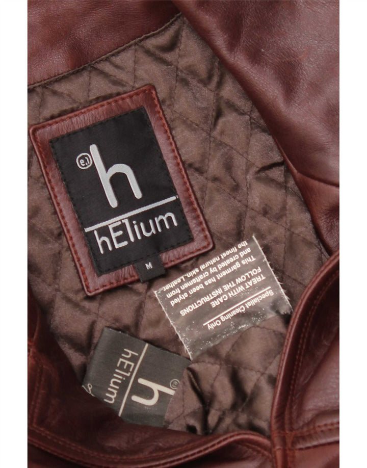 Helium Mens Leather Jacket UK 38 Medium Brown