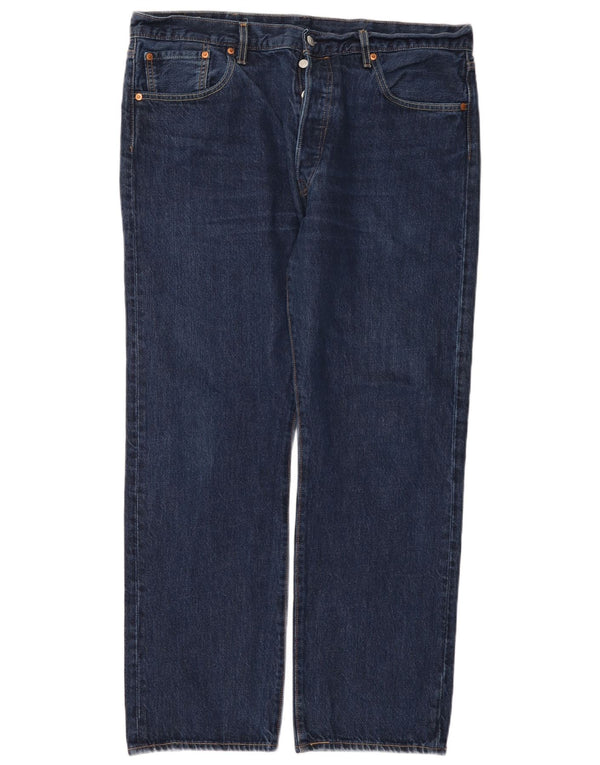 Levi's Mens 501 Straight Jeans W38 L30 Navy Blue Cotton