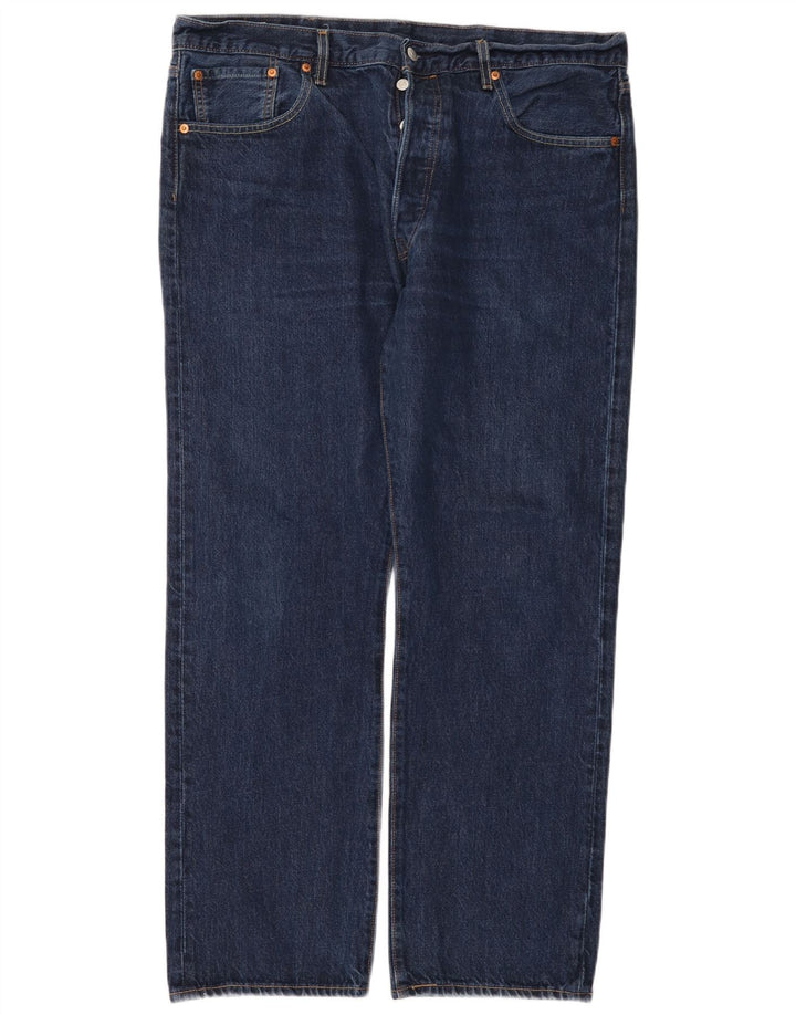 Levi's Mens 501 Straight Jeans W38 L30 Navy Blue Cotton