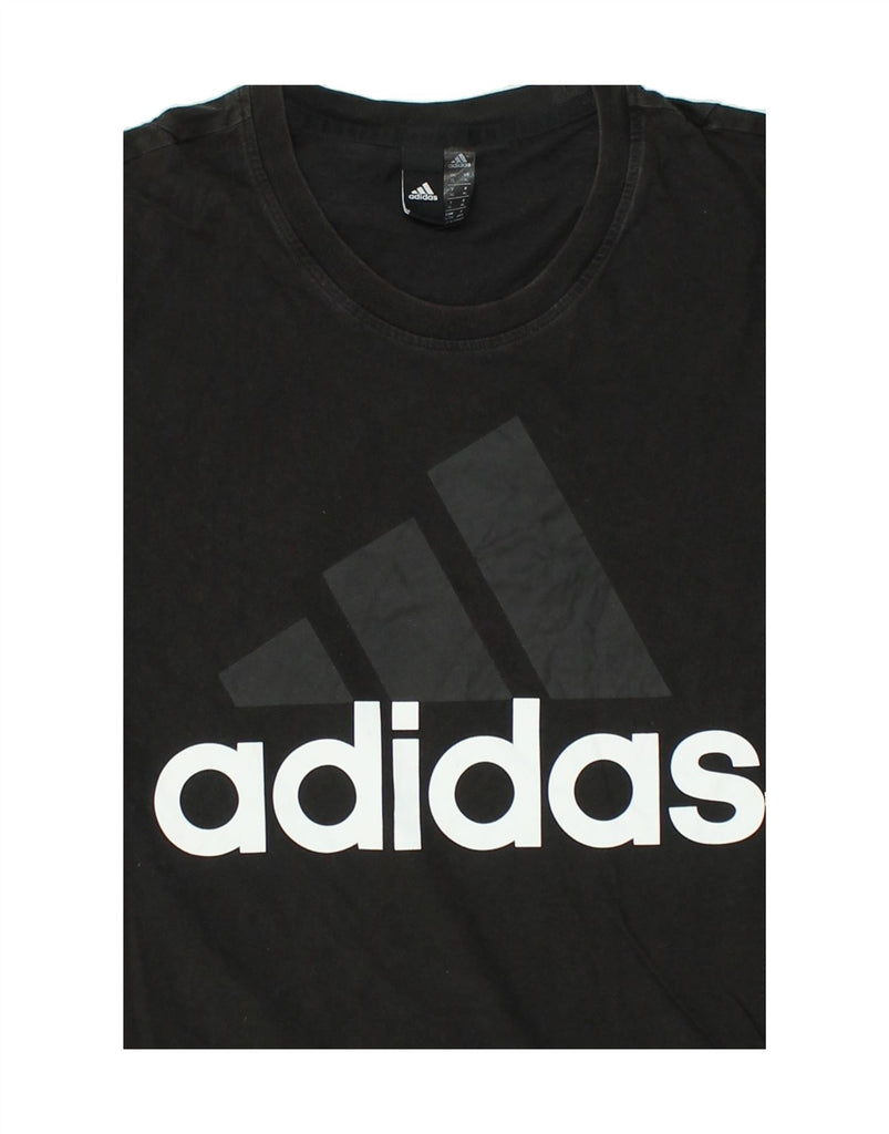 ADIDAS Mens Graphic T-Shirt Top XL Black Cotton | Vintage Adidas | Thrift | Second-Hand Adidas | Used Clothing | Messina Hembry 