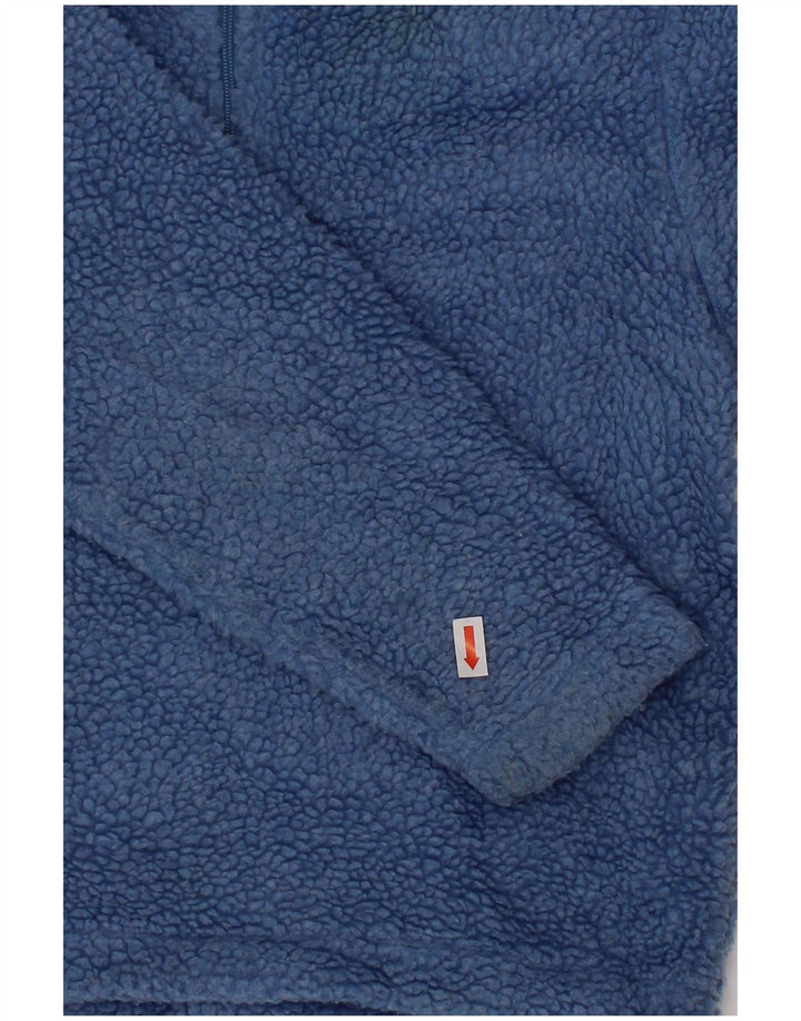 NAPAPIJRI Boys Graphic Zip Neck Fleece Jumper 3-4 Years Blue Polyester