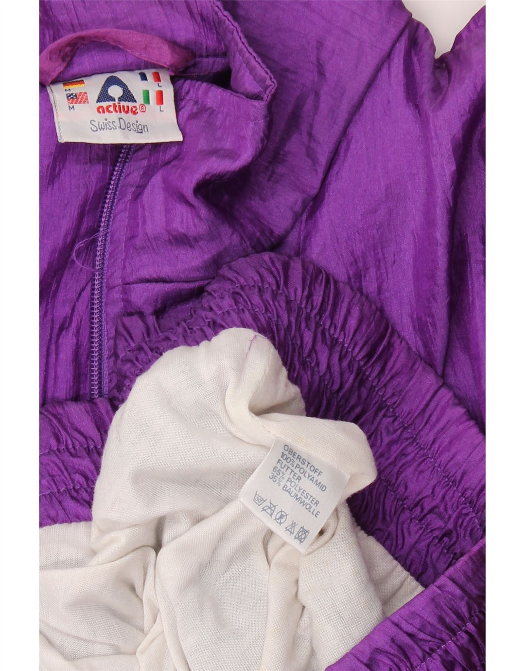 Active Mens Loose Fit Full Tracksuit Medium Purple Colourblock Polyamide