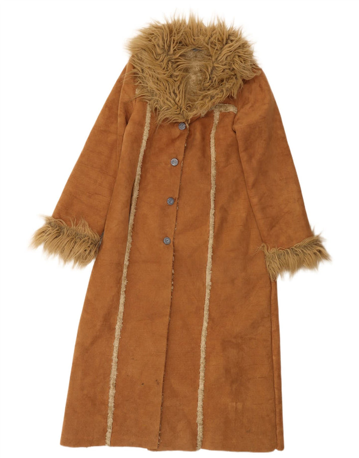 Dunnes Womens Sherpa Overcoat UK 8 Small Beige