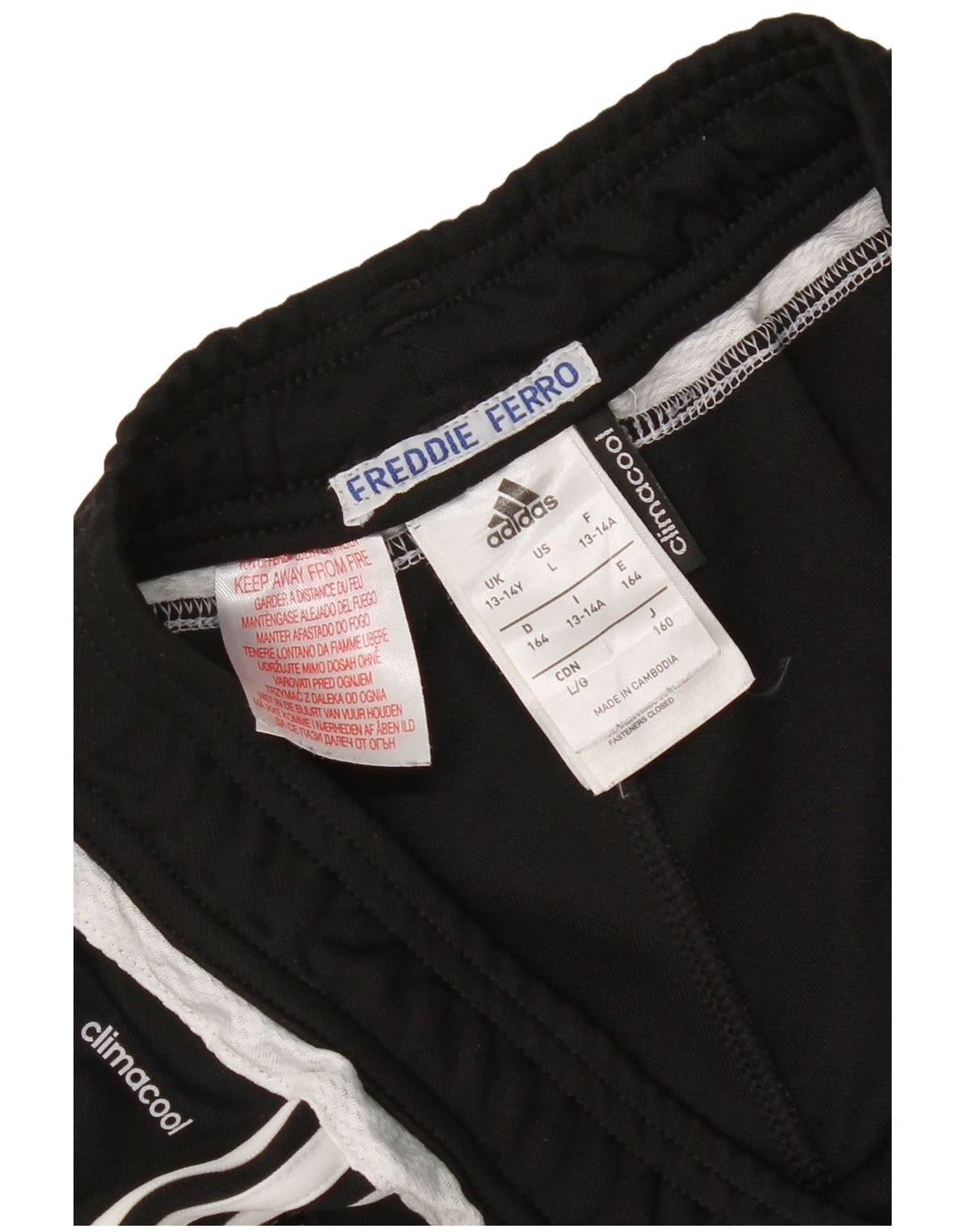 Adidas Boys Climacool Tracksuit Trousers 13-14 Years  Black Polyester