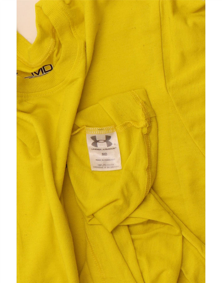 Under Armour Womens T-Shirt Top UK 12 Medium Yellow Polyester