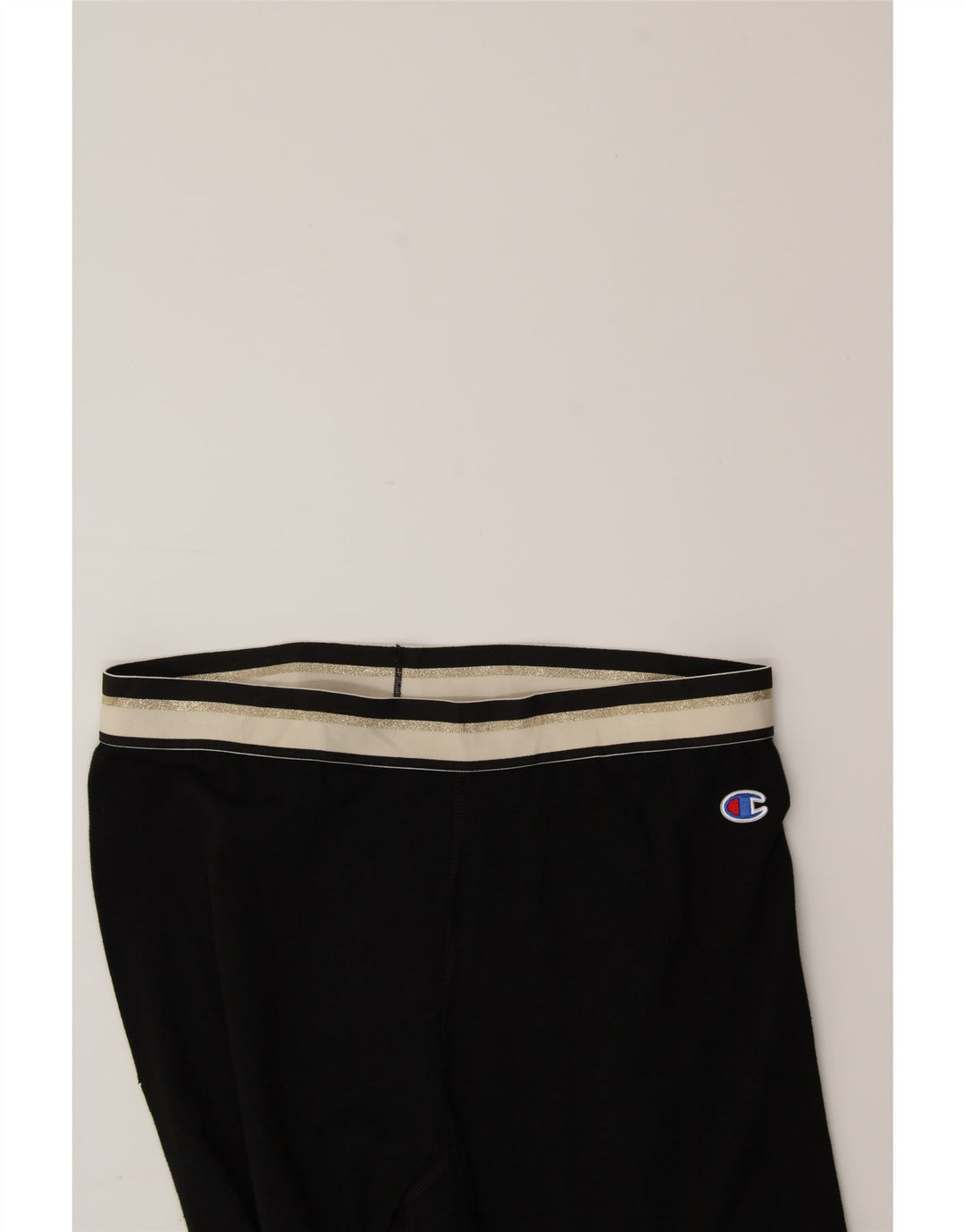 CHAMPION Womens Graphic Leggings UK 14 Large Black Cotton Vintage Champion and Second-Hand Champion from Messina Hembry 