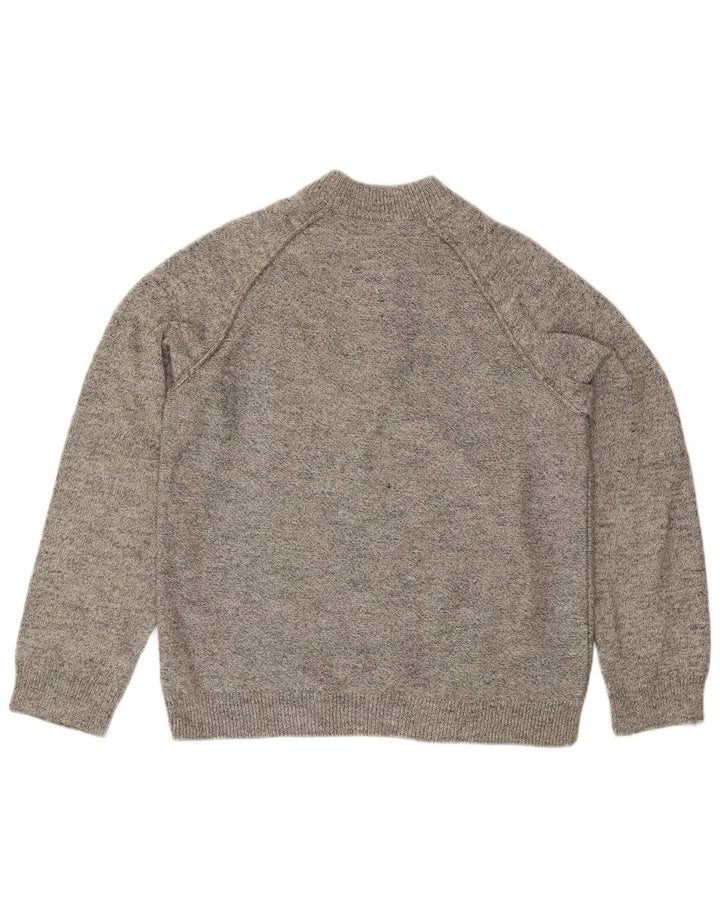 Marks & Spencer Mens Regular Fit Zip Neck Jumper Sweater Large Grey Flecked