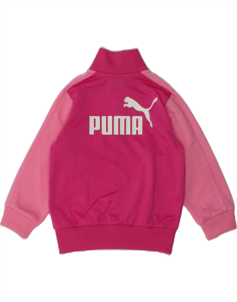 PUMA Baby Boys Graphic Tracksuit Top Jacket 9-12 Months Pink Colourblock | Vintage Puma | Thrift | Second-Hand Puma | Used Clothing | Messina Hembry 