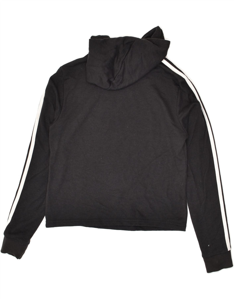 ADIDAS Womens Hoodie Jumper UK 4-6 XS Black Cotton | Vintage Adidas | Thrift | Second-Hand Adidas | Used Clothing | Messina Hembry 