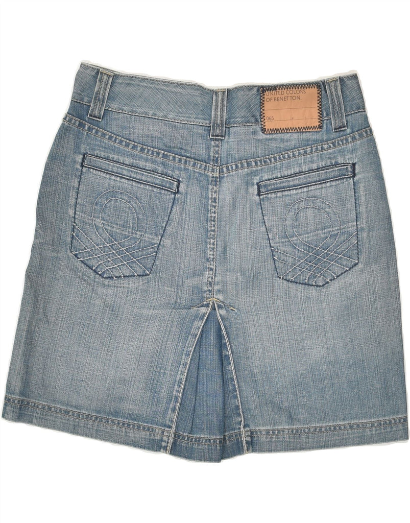 BENETTON Womens Denim Skirt IT 42 Medium W30 Blue Cotton | Vintage Benetton | Thrift | Second-Hand Benetton | Used Clothing | Messina Hembry 