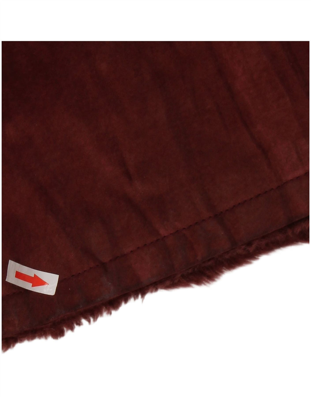 VINTAGE Womens Sherpa Suede Jacket UK 14 Medium Burgundy Leather