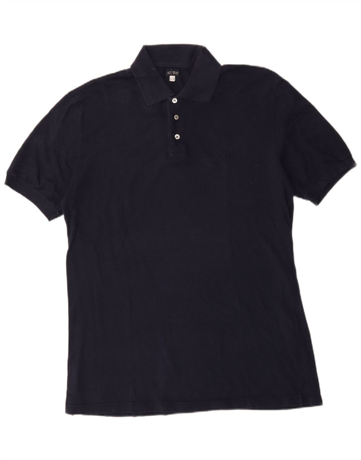 Armani Jeans Mens Polo Shirt Large Navy Blue Cotton