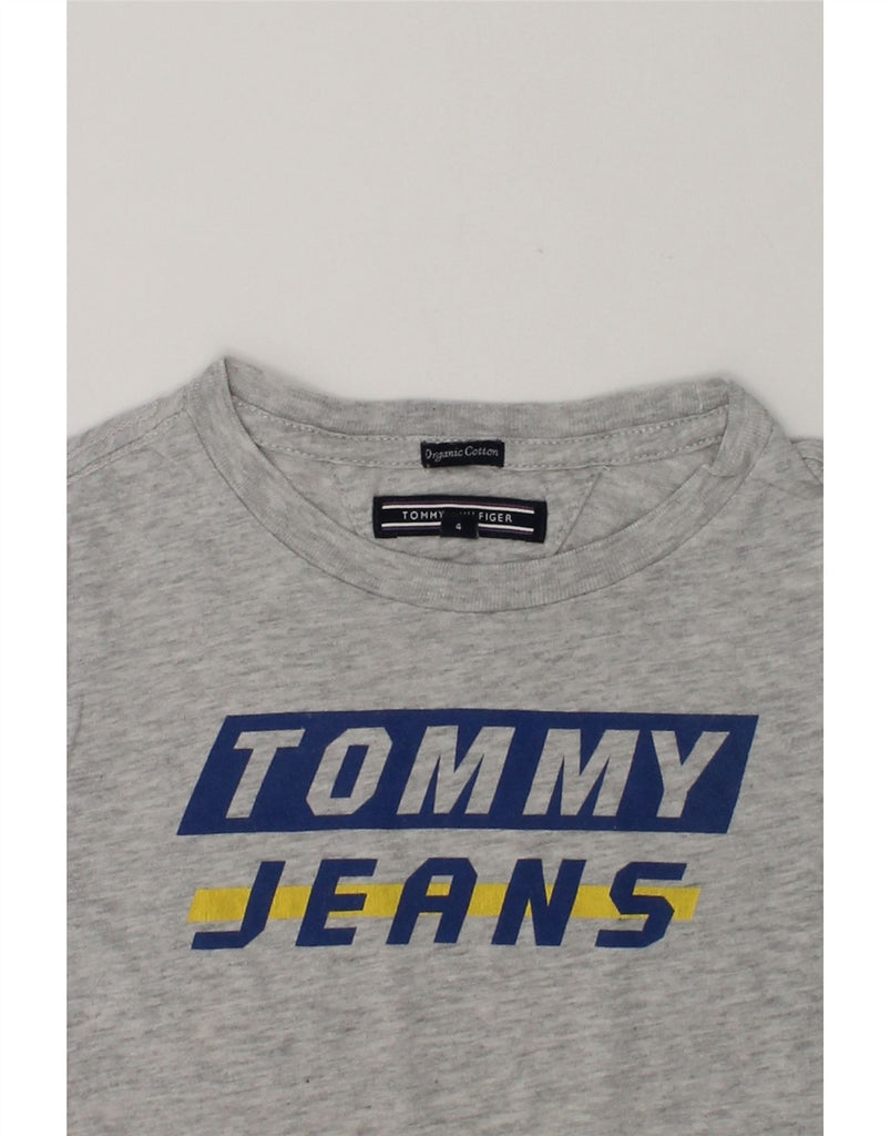 TOMMY HILFIGER Boys Graphic T-Shirt Top 3-4 Years Grey Cotton | Vintage Tommy Hilfiger | Thrift | Second-Hand Tommy Hilfiger | Used Clothing | Messina Hembry 