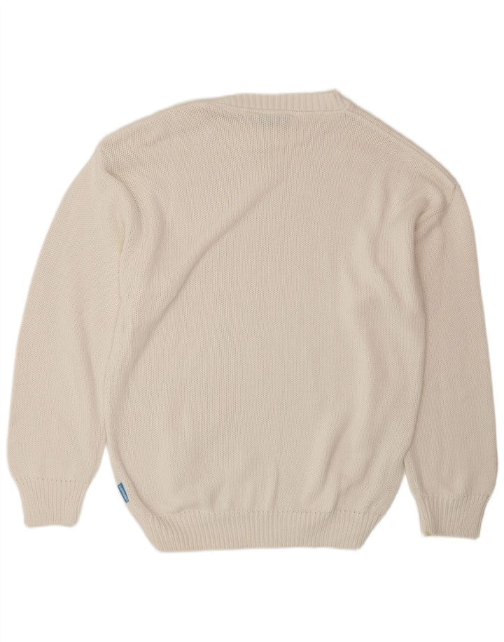 Carrera Mens Crew Neck Jumper Sweater XL White Cotton