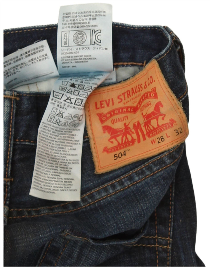 Levi's Mens 504 Straight Jeans W28 L32 Navy Blue Cotton