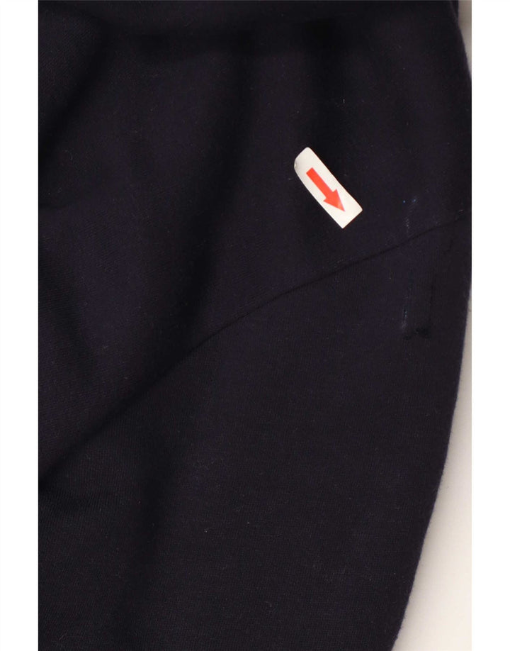 Lands End Womens Oversized Hooded Sherpa Overcoat UK 10 Small Navy Blue