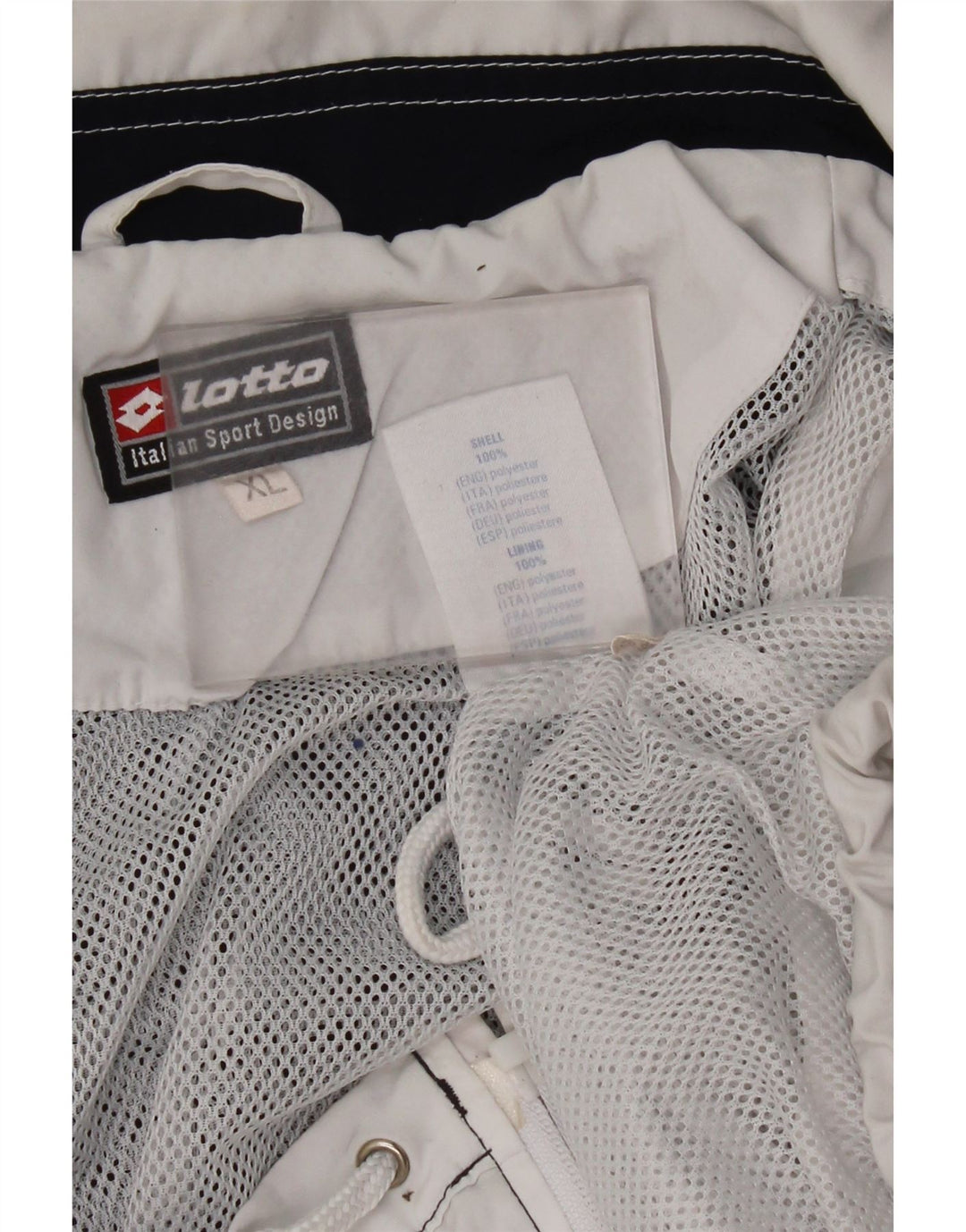 Lotto Mens Tracksuit Top Jacket XL White Colourblock Polyester