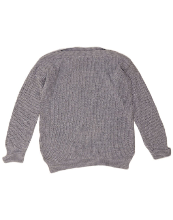 Marks & Spencer Womens Oversized Boat Neck Jumper Sweater UK 10 Small Blue