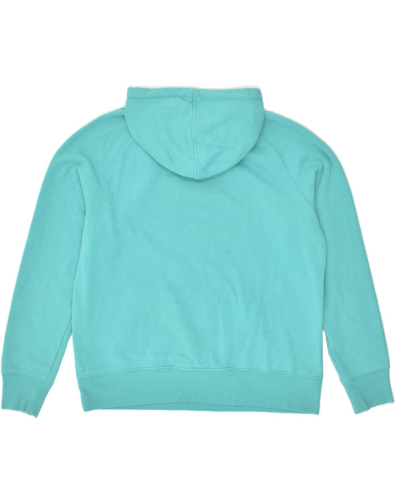 NEW BALANCE Womens Graphic Hoodie Jumper UK 18 XL Turquoise Cotton | Vintage New Balance | Thrift | Second-Hand New Balance | Used Clothing | Messina Hembry 