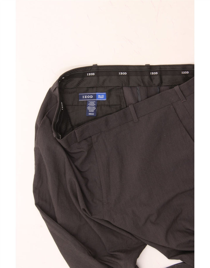 IZOD Mens Straight Suit Trousers W36 L32 Grey Polyester Vintage Izod and Second-Hand Izod from Messina Hembry 