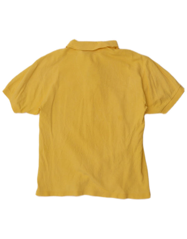 Champion Womens Polo Shirt UK 12 Medium Yellow Cotton