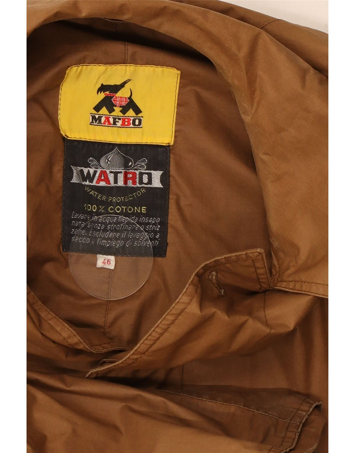 Mafbo Mens Trench Coat IT 46 Small Brown Cotton