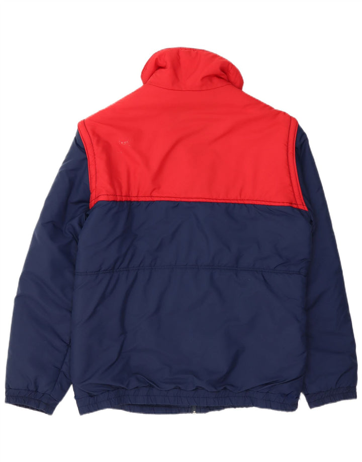 VINTAGE Mens Padded Jacket UK 38 Medium Navy Blue Colourblock Polyamide