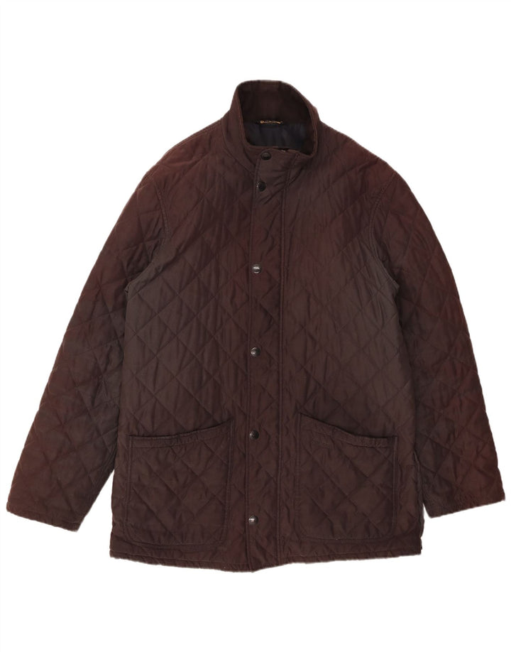 BARBOUR Mens Quilted Jacket UK 38 Medium Brown Polyester