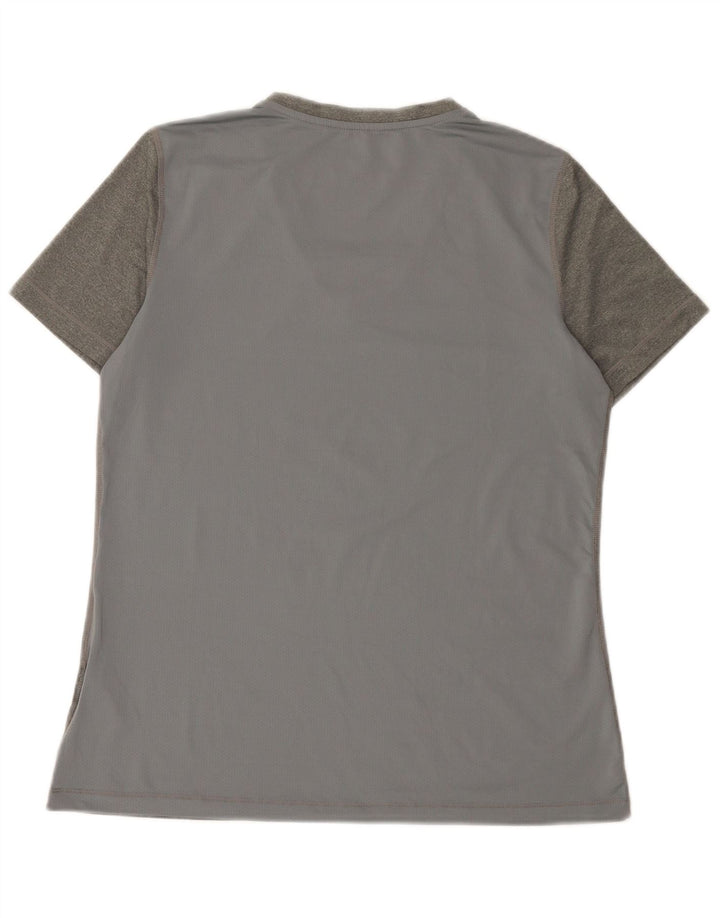 Nike Womens Dri Fit T-Shirt Top UK 14 Large Grey Polyester