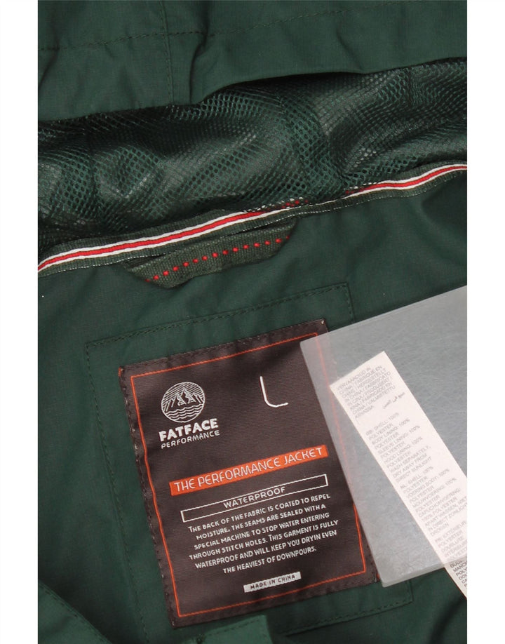 Fat Face Mens Hooded Windbreaker Jacket UK 40 Large Green Polyester