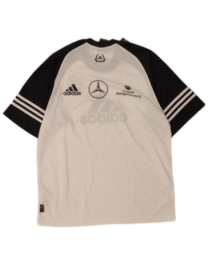 Adidas Mens Graphic T-Shirt Top UK 40/42 Medium White Colourblock Polyester