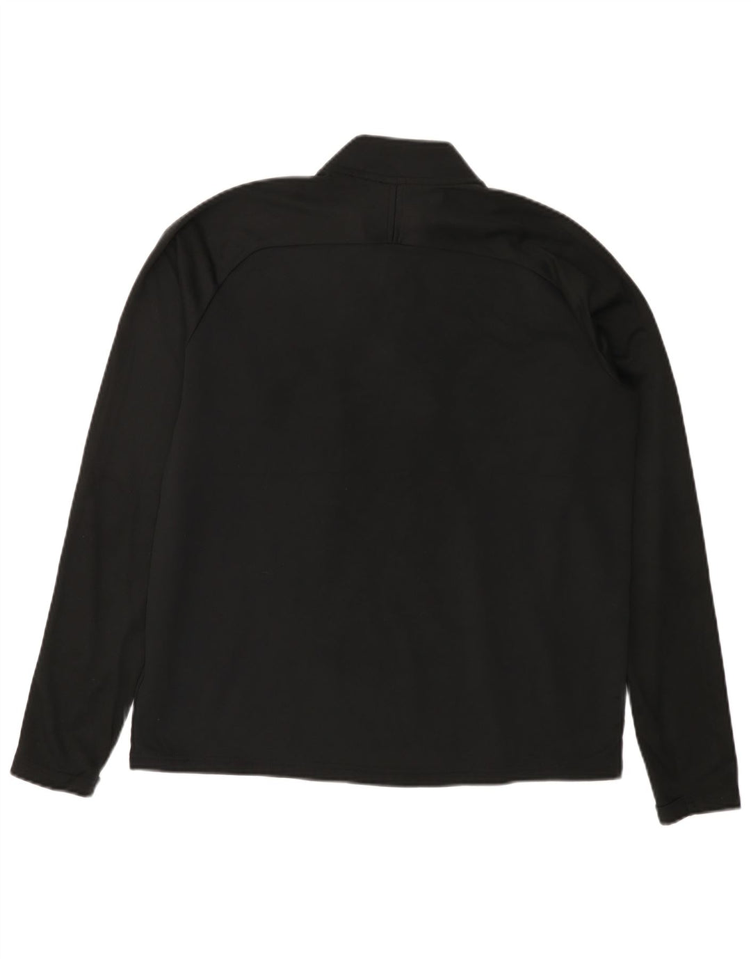 NIKE Mens Dri Fit Zip Neck Pullover Tracksuit Top Large Black Colourblock