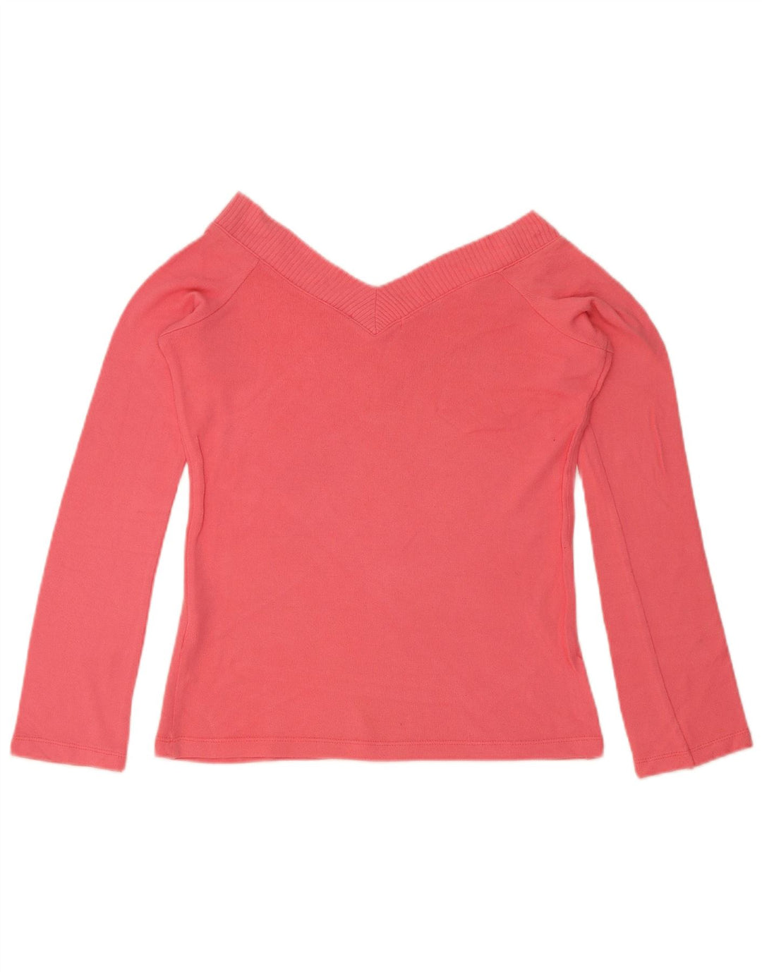 Zara Womens Top Long Sleeve UK 12 Large Pink Viscose