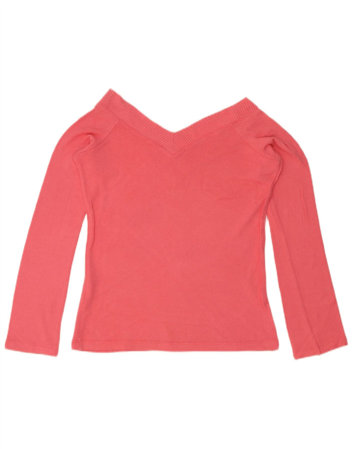 Zara Womens Top Long Sleeve UK 12 Large Pink Viscose