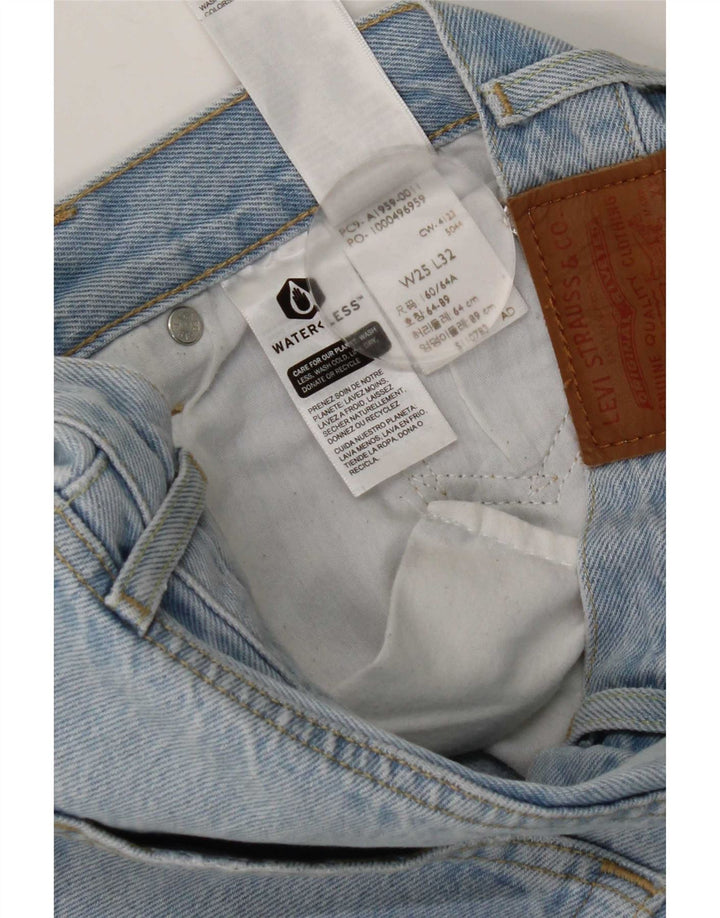 Levi's Womens 501 Straight Jeans W25 L32 Blue Cotton