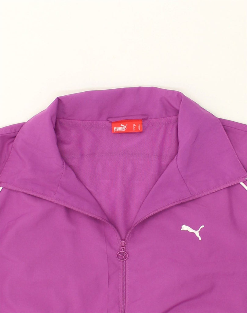 PUMA Womens Tracksuit Top Jacket UK 14 Large  Purple Polyester | Vintage Puma | Thrift | Second-Hand Puma | Used Clothing | Messina Hembry 