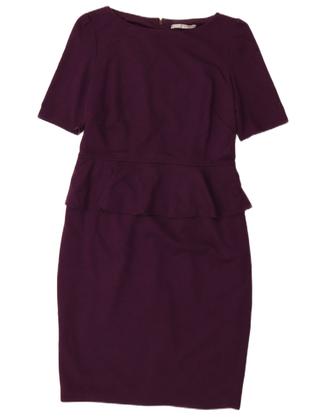 MARKS & SPENCER Womens Peplum Dress UK 14 Medium Purple Polyester