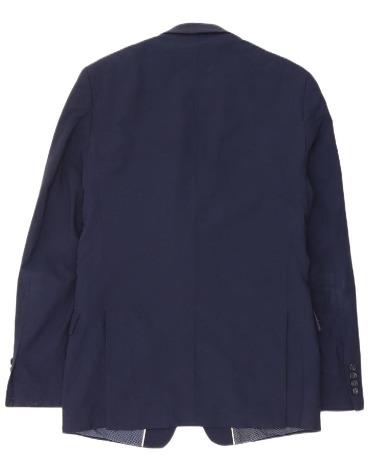 Marks & Spencer Mens 2 Button Blazer Jacket UK 38 Medium Navy Blue Wool