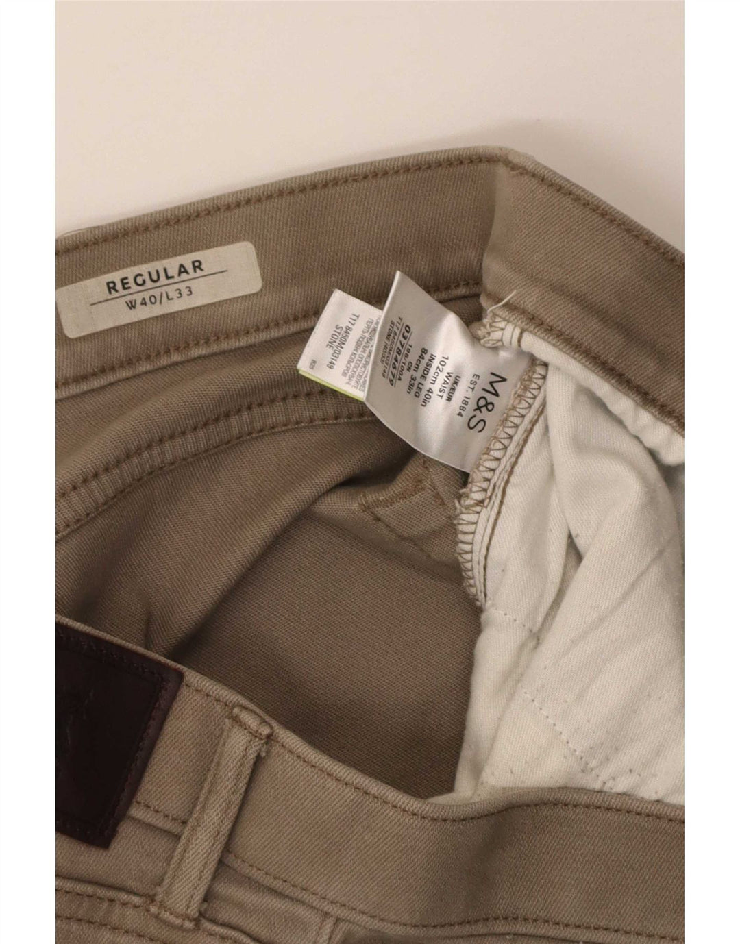Marks & Spencer Womens Straight Regular Casual Trousers W40 L33 Beige