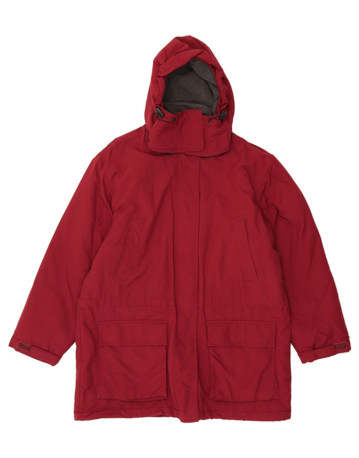 LANDS END Womens Regular Fit Windbreaker Coat UK 14/16 Large Burgundy Vintage Lands End and Second-Hand Lands End from Messina Hembry 