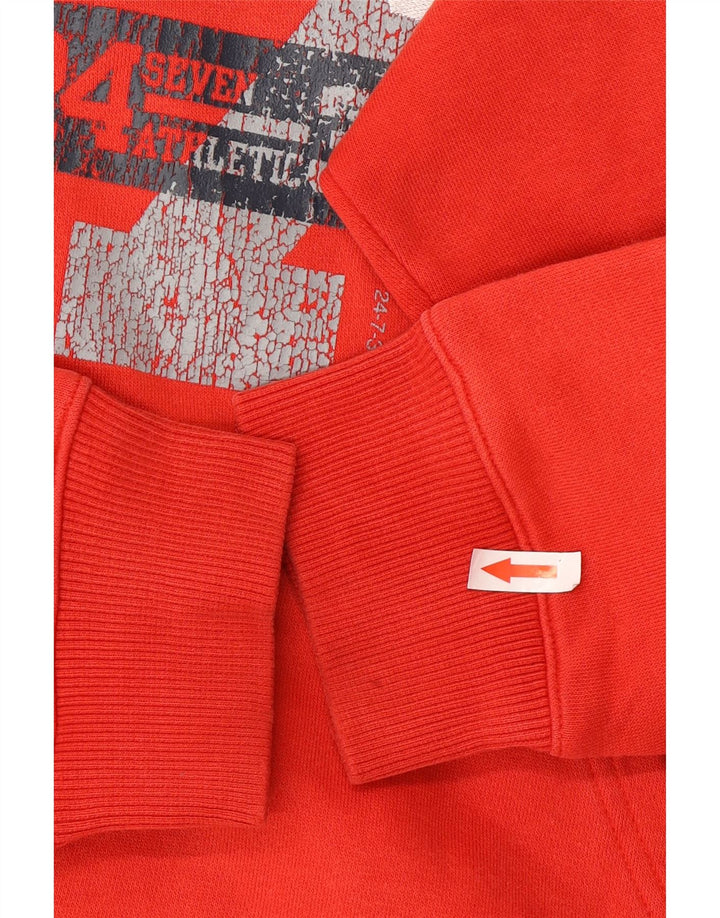 Nike Boys Graphic Hoodie Jumper 10-11 Years Medium Red Cotton