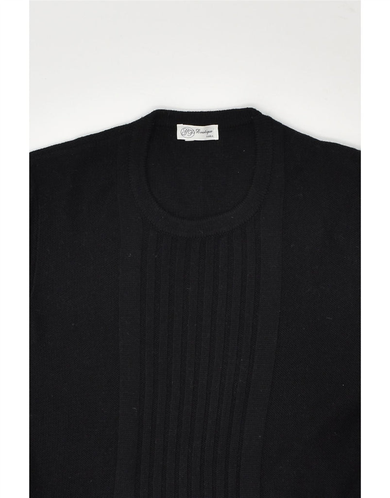 VINTAGE Womens Crew Neck Jumper Sweater US 4 Small Black Wool | Vintage Vintage | Thrift | Second-Hand Vintage | Used Clothing | Messina Hembry 