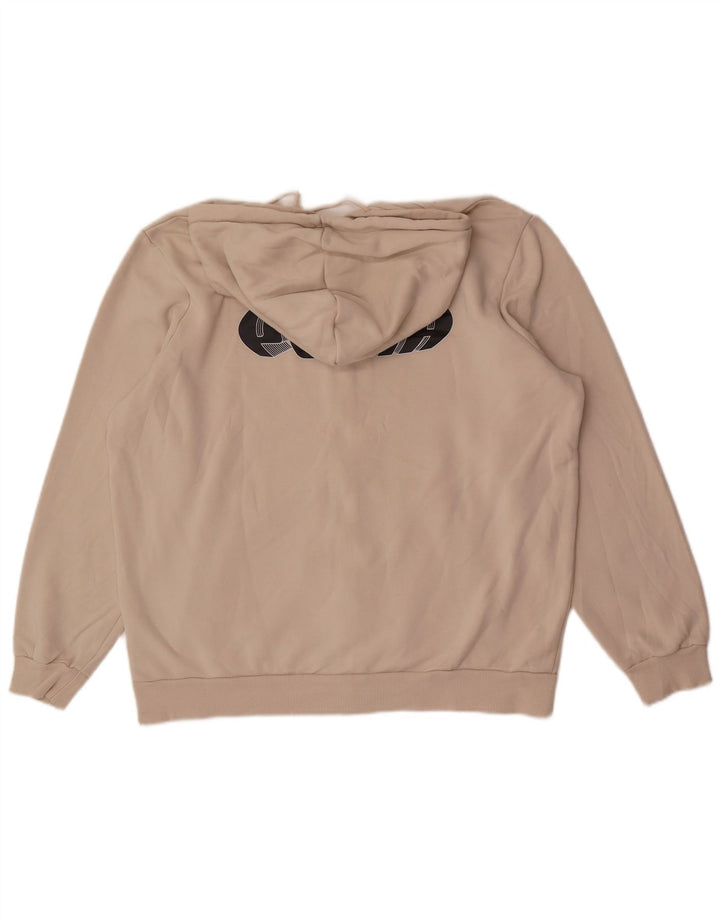 Puma Mens Graphic Zip Hoodie Sweater Large Beige Cotton