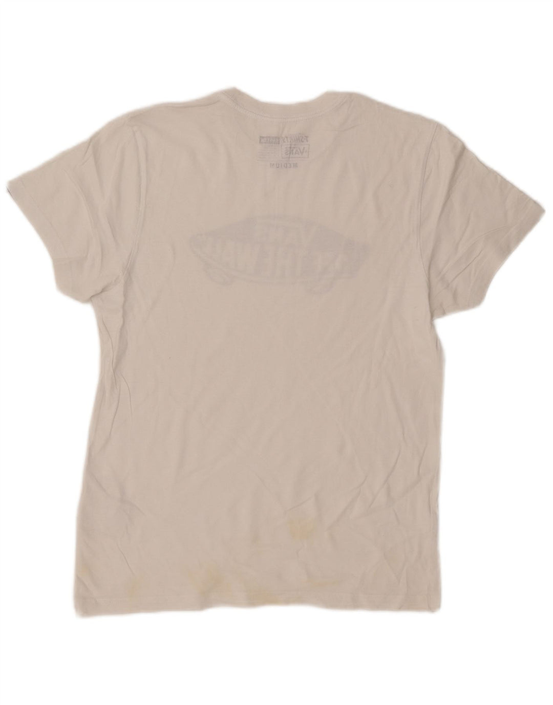 Vans Mens Custom Fit Graphic T-Shirt Top Medium White Cotton